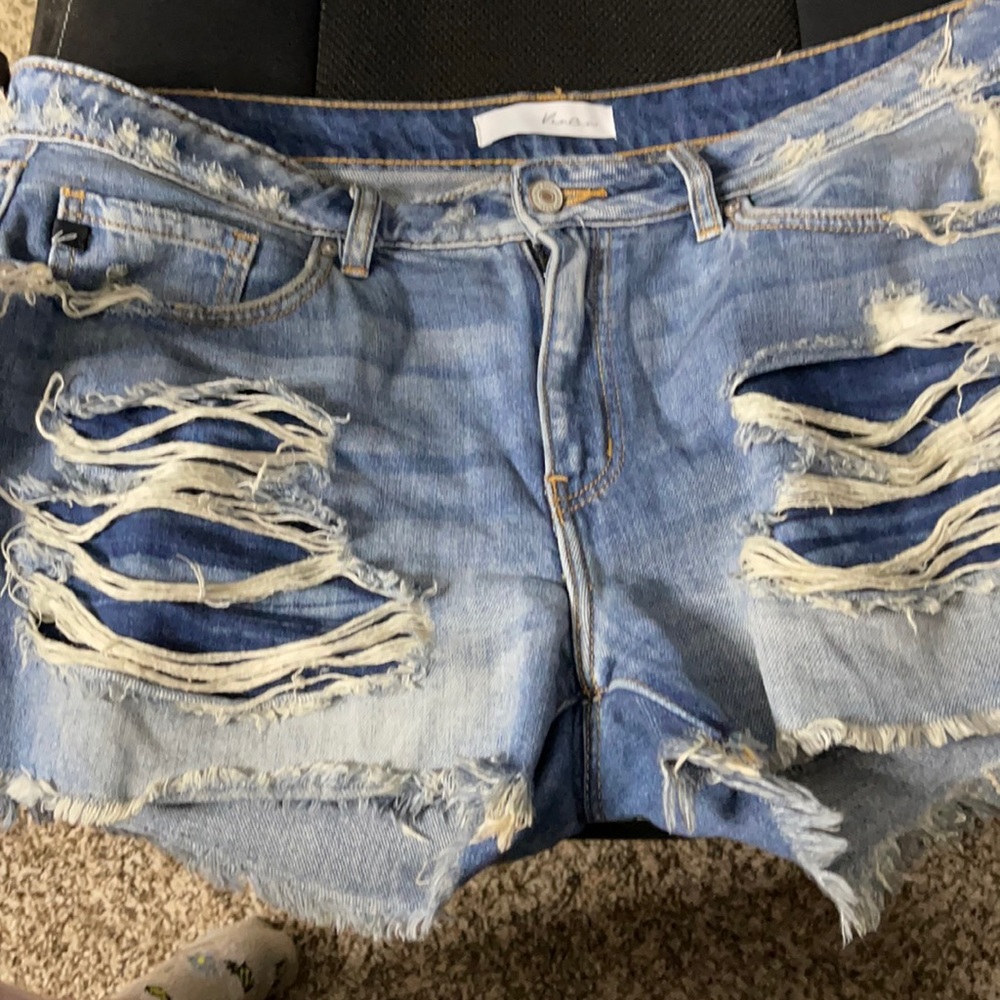 KanCan distressed shorts.